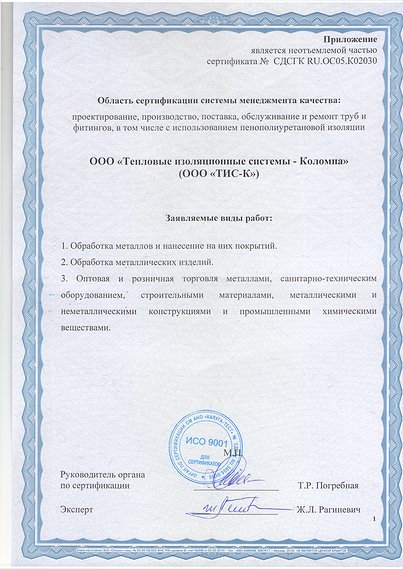 сертификат трубы ППУ